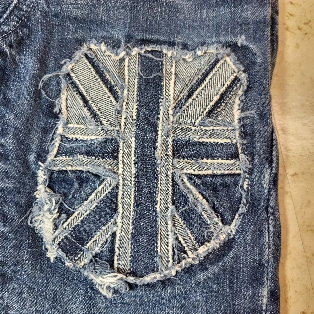 Baby Gap 1969‎ Boys 5 Pocket Union Jack Blue Jean England Patch 3 Year *FLAW